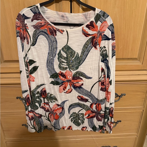 Soft Surroundings White and Red Floral Tunic M - Picture 3 of 4